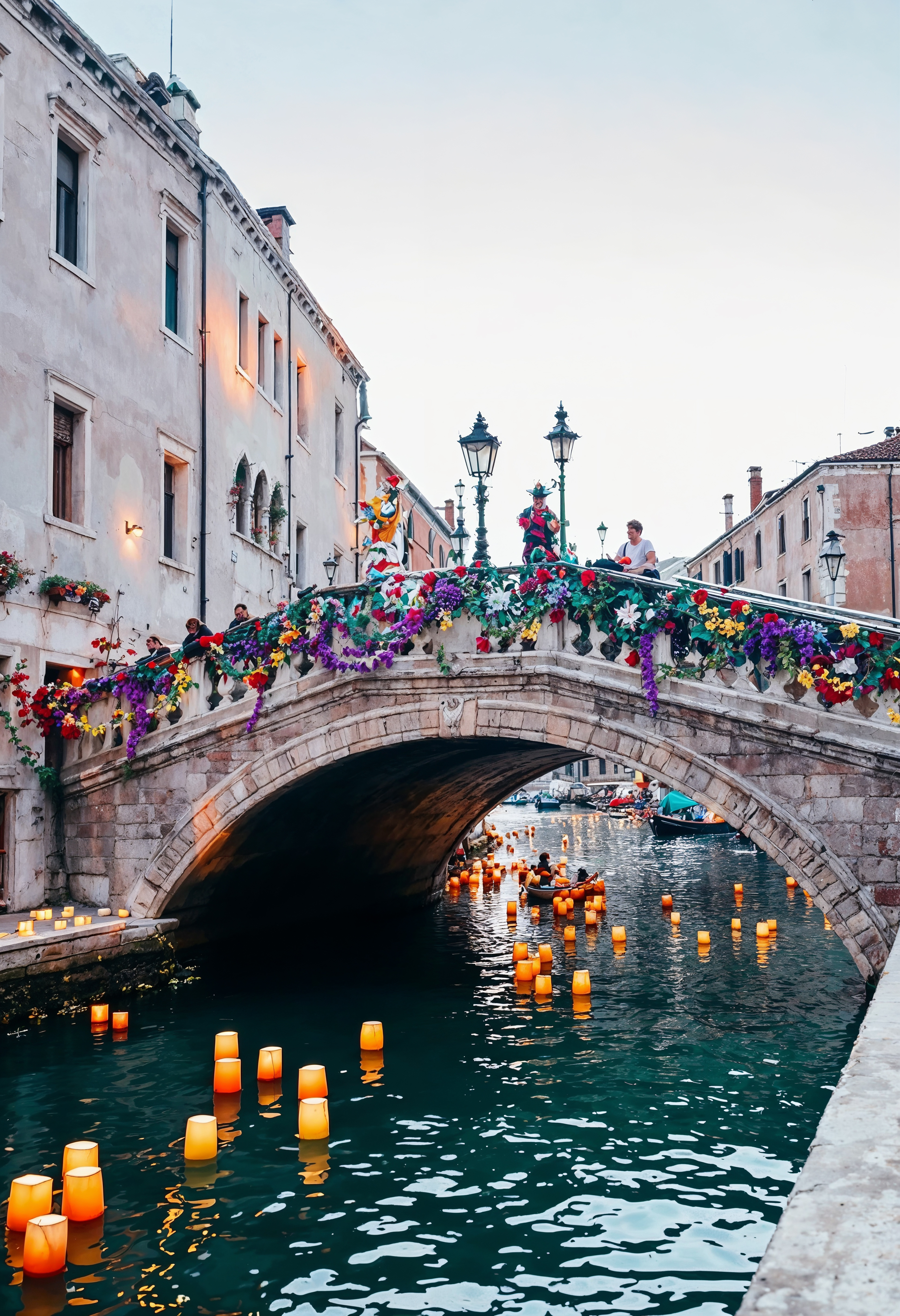 Venice canal during Carnival season