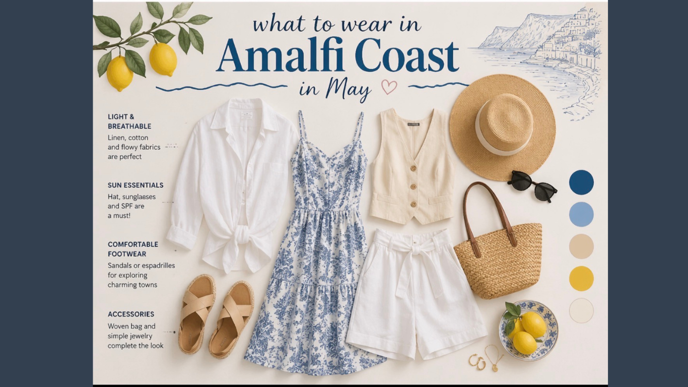 Amalfi Coast outfit inspiration with coastal European style